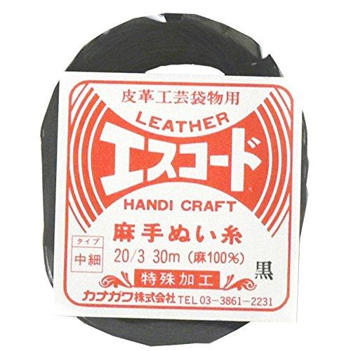 カナガワ エスコード 麻手縫い糸 中細(20/3) 黒 30m 53064-01