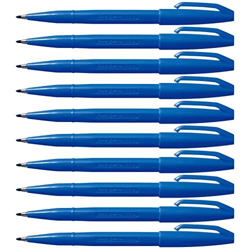 ぺんてる 水性ペン サインペン S520-CD 青 10本セット