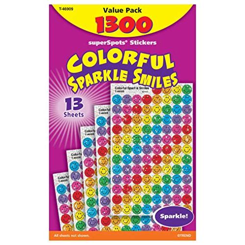 Trend Enterprises トレンド ごほうびシール キラキラ スマイル 1300片
