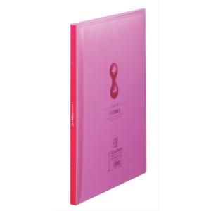 キングジム クリアファイル ヒクタス 透明 サイドイン 40ポケット A4タテ 赤 7187TW-R