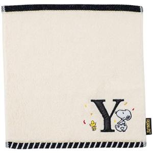 ツジセル(Tsujiseru) スヌーピー ミニタオル 25cm イニシャル Y 刺繍入り 白｜hapitize