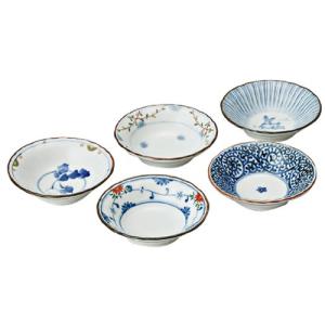 西海陶器(Saikaitoki) 波佐見焼 小鉢 セット 染錦絵変り 直径9.5cm 小付 5柄 食器セット プレゼント 誕生日 はさみやき 食｜hapitize