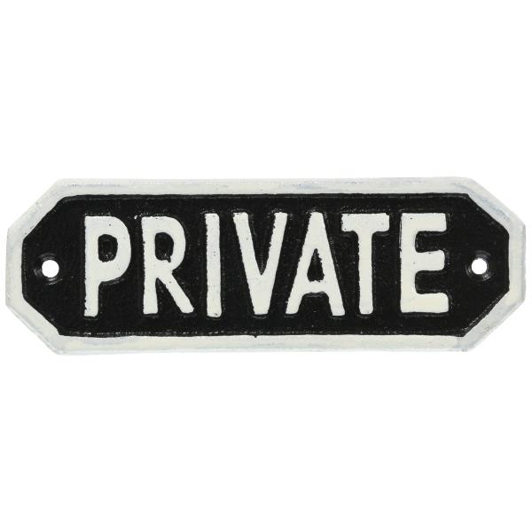 ポッシュリビング 63584 サインプレート PRIVATE ブラック 15.5×0.5×5cm