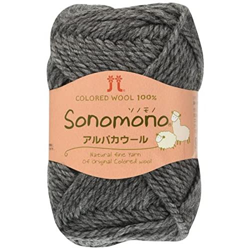 ハマナカ ソノモノ アルパカウール 毛糸 極太 col.45 グレー 系 40g 約60m 5玉セッ...