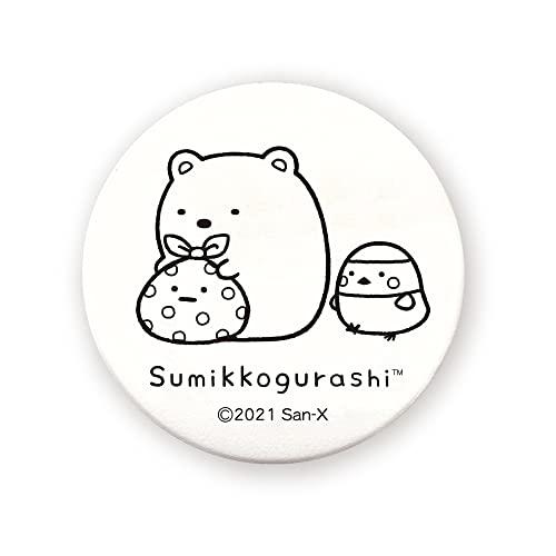 ティーズファクトリー すみっこぐらしぬりえ缶バッジ 小 しろくま Φ5.6×D0.7cm SG-55...