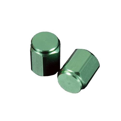 ポッシュ(POSH) バイク用品 アルミカラードエアーバルブキャップ ヘックスタイプ ライトグリーン...