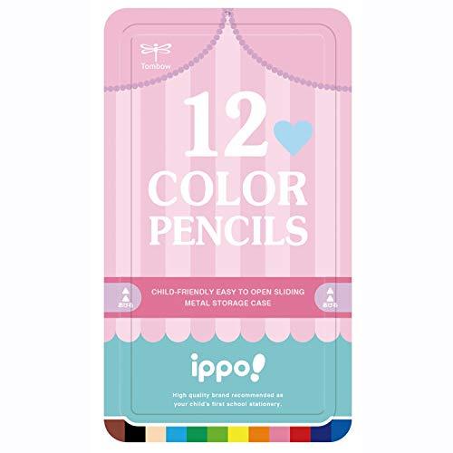 トンボ(Tombow) 鉛筆 色鉛筆 ippo スライド缶入 12色 プリント Girl CL-RR...