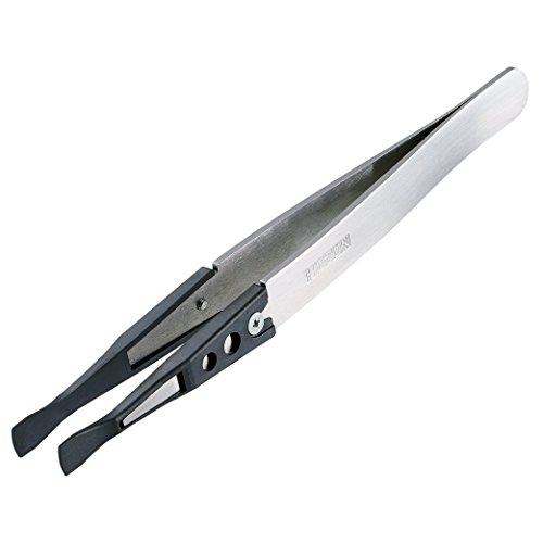 ホーザン(HOZAN) ESDチップピンセット 先端幅6.0mm(ヘラ型) 全長125mm 本体材質...