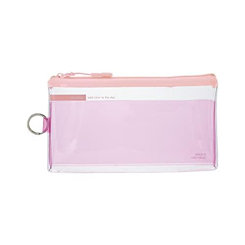 リヒトラブ 透明 クリヤー ペンケース ペン約20本 ピーチピンク SOERU A8100-12