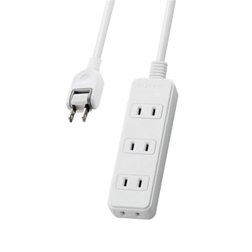 エレコム 電源タップ 4個口 スイングプラグ 1m ホワイト T-TS02-2410WH