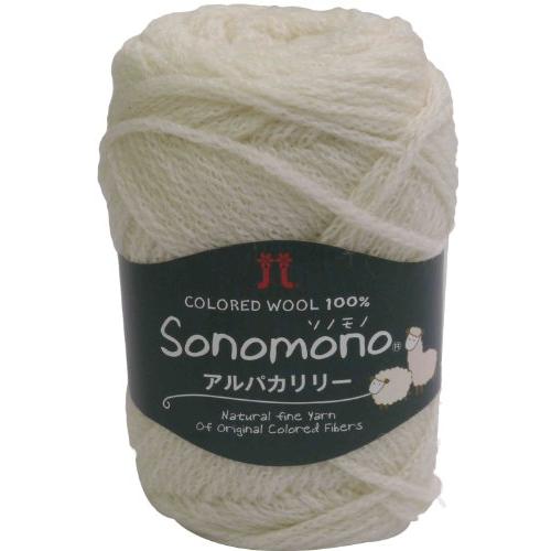 ハマナカ ソノモノ アルパカリリー 毛糸 極太 col.111 ホワイト 系 40g 約120m 5...