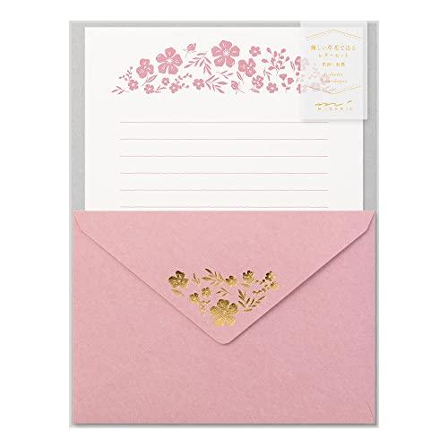 ミドリ レターセット 箔押封筒 小花柄 86506006