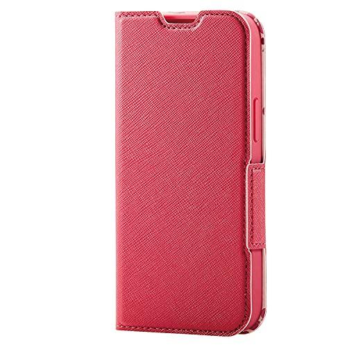 エレコム iPhone 13 mini/レザーケース/手帳型/UltraSlim/ディープピンク