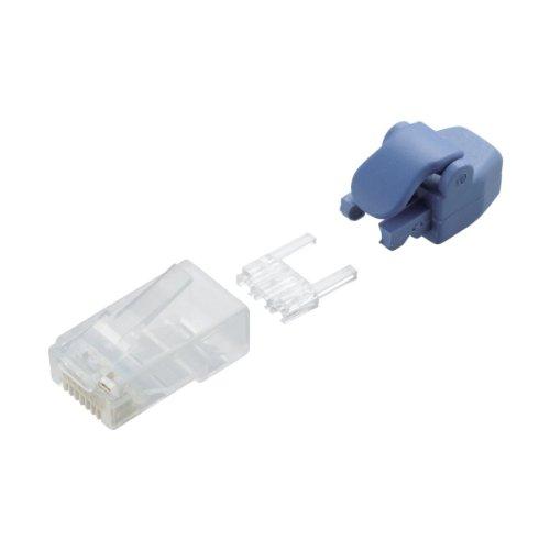 エレコム RJ45コネクタ Cat6対応 単線ヨリ線共通 つめ折れ防止コネクタ+プロテクタ付 10個...