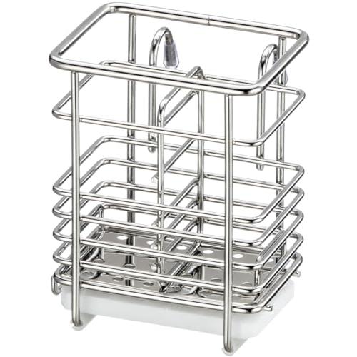 アネスティ 珪藻土 箸立て ワイヤー 小 トレー付き シルバー 幅8×奥行7.5×高さ10cm Ka...