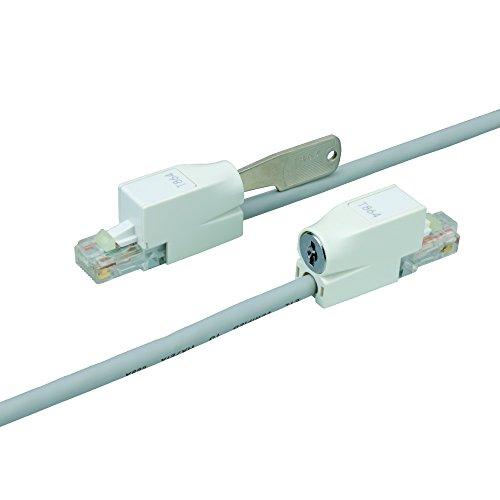 プリンストン 鍵付LANケーブル 3m ライトグレー PTC-LPLG3