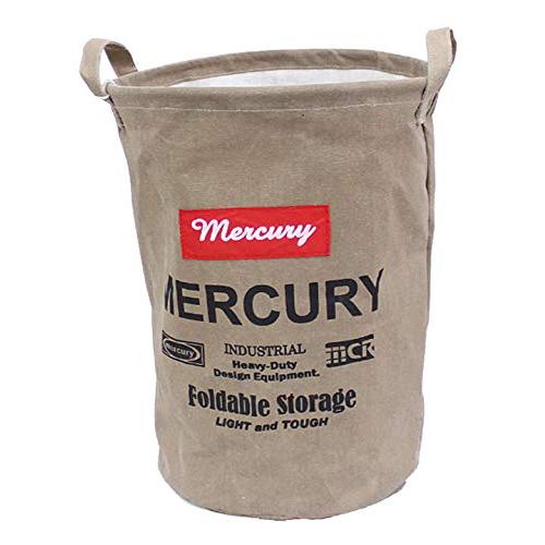 キーストーン マーキュリー インテリア 収納 バスケット キャンバス ボックス M 丸型 サンドベー...