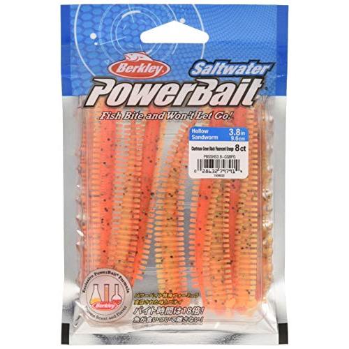 Berkley (バークレー) SWホローサンドワーム 3.8インチ チャートリュースグリーンブラッ...