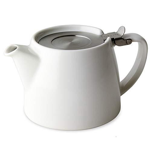 フォーライフ(FOR LIFE) ティーポット 陶器 白 530ml 3杯用 茶こし付き 食洗機対応...