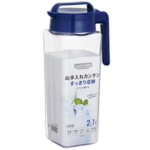 岩崎工業 スクエア ピッチャー 冷水筒 耐熱 縦横置き 2.1L 幅15.1×奥行10.4×高さ30.2cm マリンブルー K-1298 MB｜hapitize