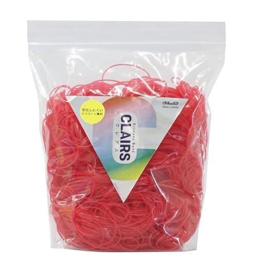 オーバンド 劣化しにくい輪ゴム シリコーンバンドクレアス #16 レッド 赤 300g袋 徳用包装 ...