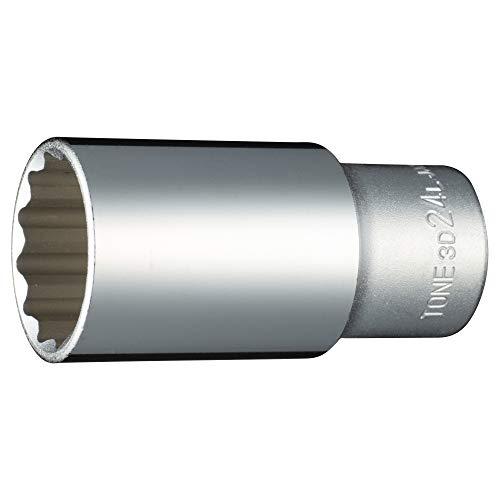 トネ(TONE) ディープソケット(12角) 3D-24L 差込角9.5mm(3/8) 二面幅24m...