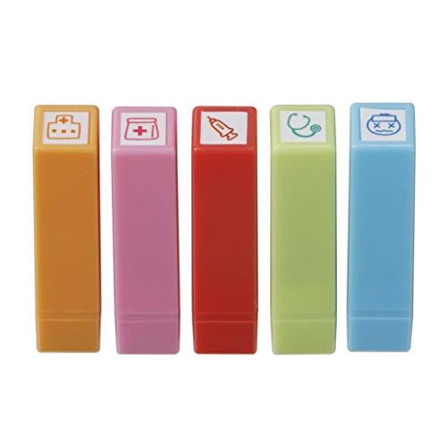 銀鳥産業 育児スタンプ5本セット 健康 スタンプでお子様の記録を可愛く残そう