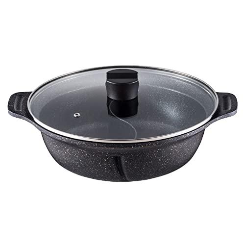 ベストコ IH 二食鍋 ガラス蓋付 26cm マーブルダイヤモンドコート ND-4591 ビストロ・...