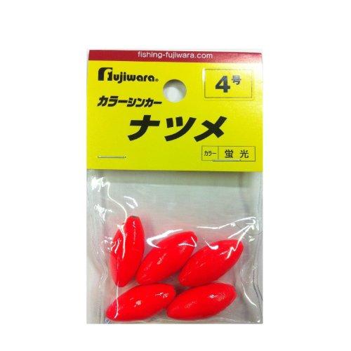 フジワラ(FUJIWARA) カラーシンカー ナツメ 4号 蛍光レッド