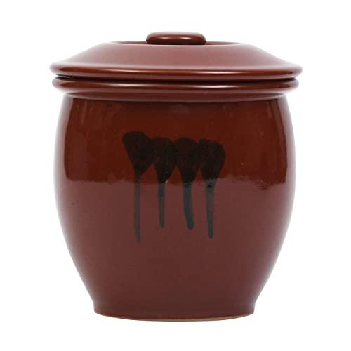 ヤマキイカイ 紅星窯 漬物容器 蓋付半胴瓶 1号 1.8L J-1