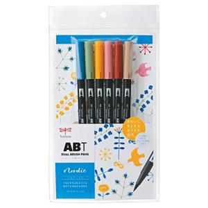 トンボ(Tombow) 鉛筆 筆ペン デュアルブラッシュペン ABT 6色セット ノルディック AB-T6CNR｜hapitize