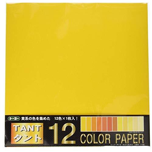 トーヨー 折り紙 タントカラーペーパー 35cm角 黄 12枚入 068303