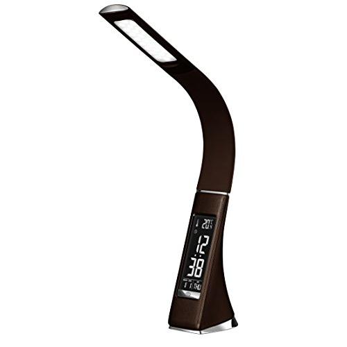 ZEPEAL ゼピール デジタル表示付LEDスタンドライト ブラウン レザー調 調光 タッチセンサー...