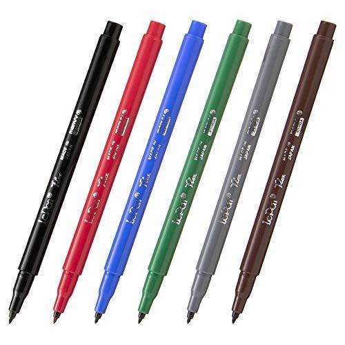 マービー 水性マーカー レタリングマーカー 6色 Aセット 4800-6A