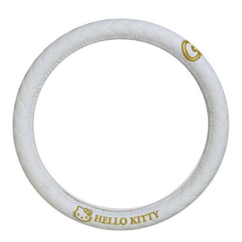 セイワ(SEIWA) 車内用品 ハンドルカバー ハローキティ KT489 ホワイト&amp;ゴールド ステア...
