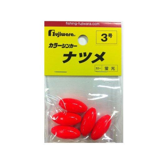 フジワラ(FUJIWARA) カラーシンカー ナツメ 3号 蛍光レッド