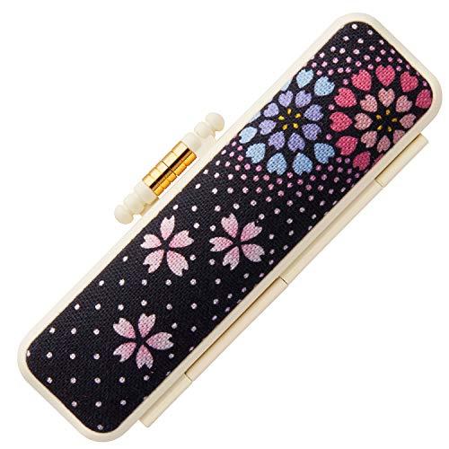 シャチハタ 印鑑ケース さくら花火柄 黒 THC-PS19-3