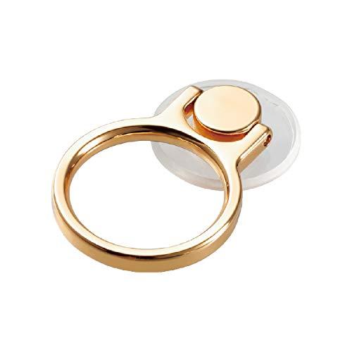 エレコム スマホリング ホールドリング 360度回転 落下防止/スタンド機能 クリアタイプ ゴールド...