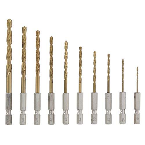 高儀 EARTH MAN チタンコーティング鉄工用ドリル 六角軸 10本組