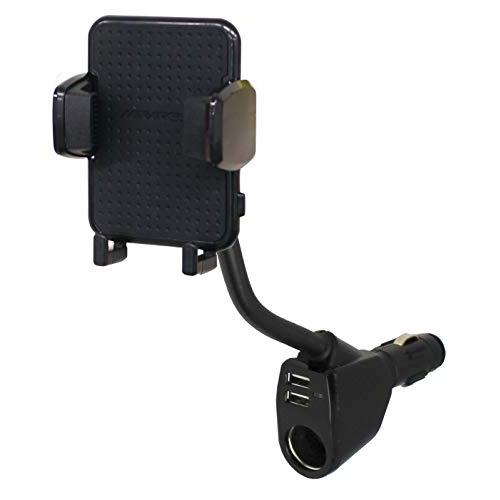 ペルシード(Pellucid) 車内用品 スマホホルダー 手帳型ケース対応 2USB付 フレキシブル...