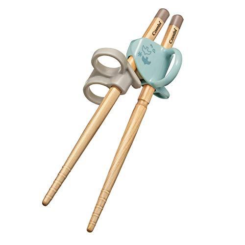 コンビ はじめておはし 木箸 右手用 ブルー とり