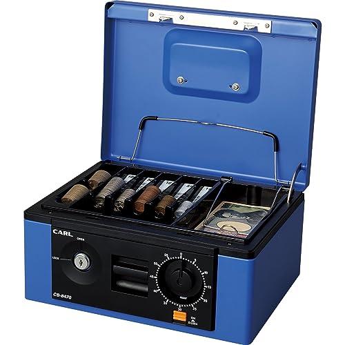 カール事務器 手提げ金庫 キャッシュボックス A5 ブルー CB-8470