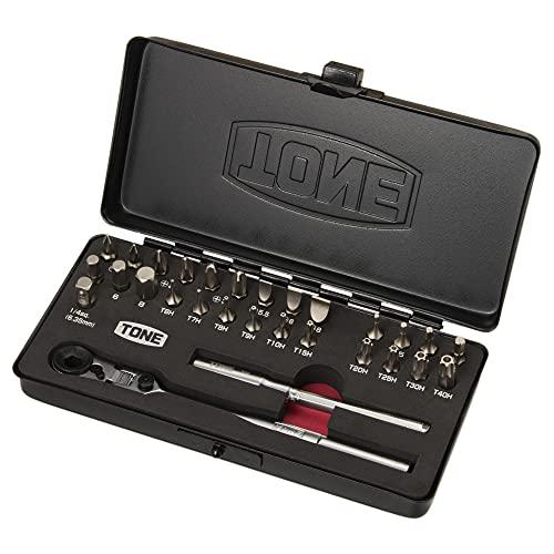 トネ(TONE) ビットラチェットセット BRFS27 ビット差込 &amp;6.35mm(1/4) ブラッ...