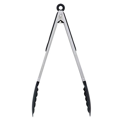 高儀(Takagi) 職人道 66ナイロン ストッパー付万能トング 黒 300mm