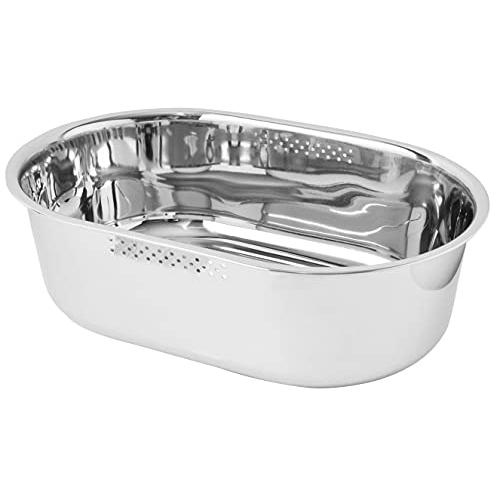 AQUASIDE ステンレス小判型洗い桶(ゴム底付)