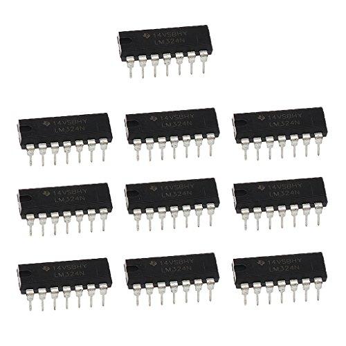 10個入り LM324N デュアル 14Pin 14チップ DIP-14 オペアンプ 低消費電力