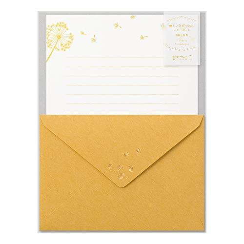 ミドリ レターセット 箔押封筒 綿毛柄 86509006