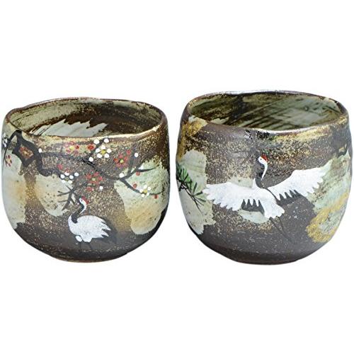 アイトー(Aito) 京焼 清水焼 八幡窯 湯呑 組湯呑 吉祥鶴 UBH553