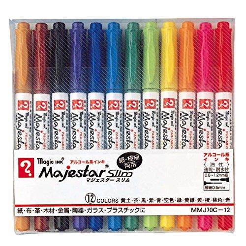 寺西化学 マジックインキ 油性ペン マジェスタースリム 12色 MMJ70C-12