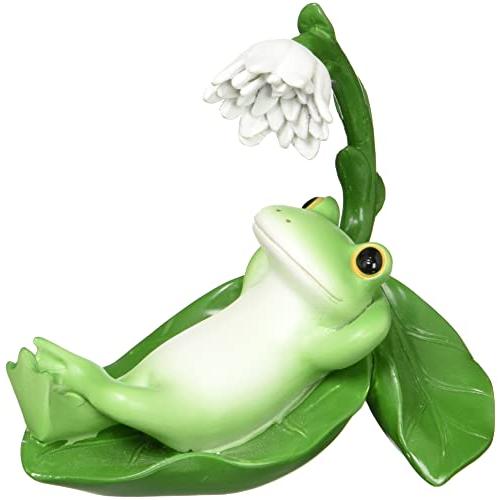ダイカイ コポー 葉っぱの上に寝転ぶカエル 10.8×7.8×8.5cm 73737 グリーン